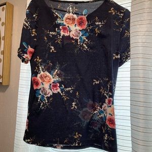 Navy flowered shirt